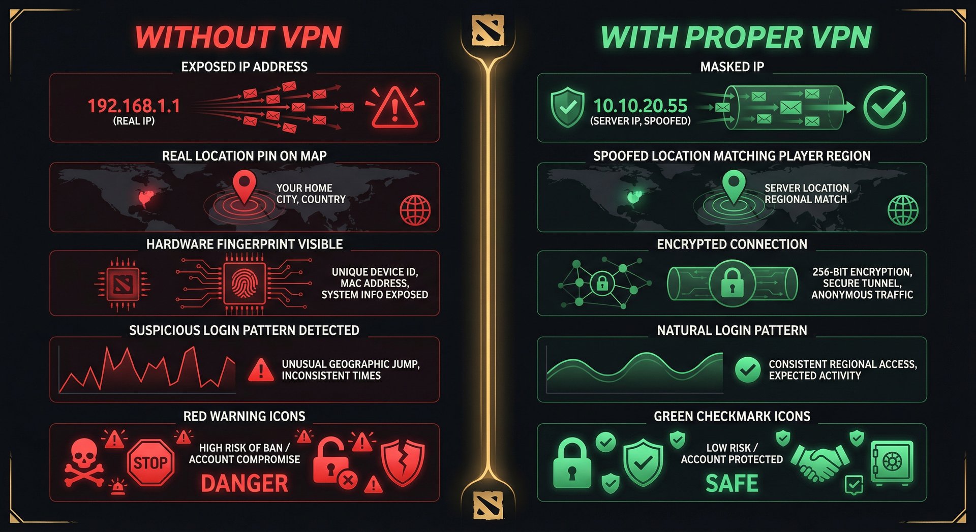 VPN vs No VPN Safety Comparison