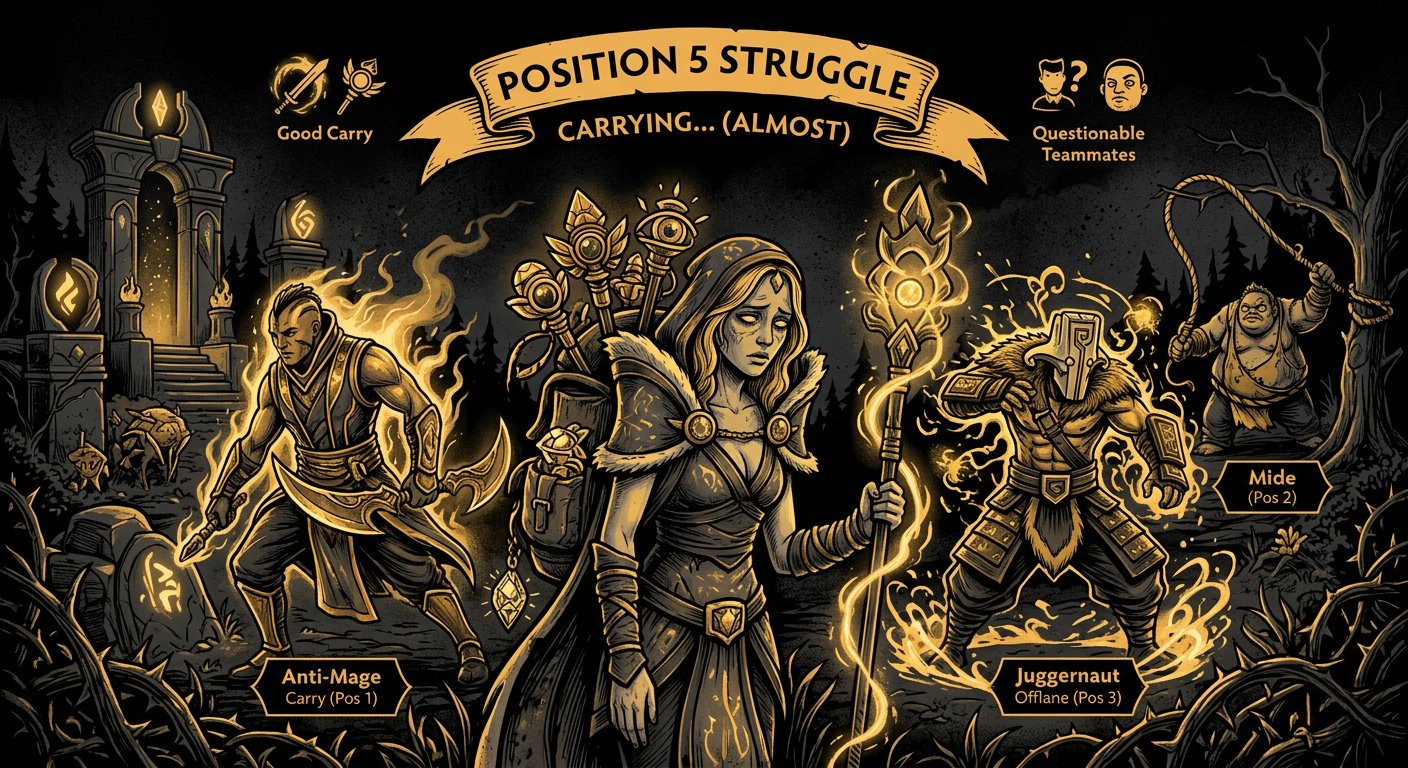 Illustration of the pos 5 struggle with varying teammate quality