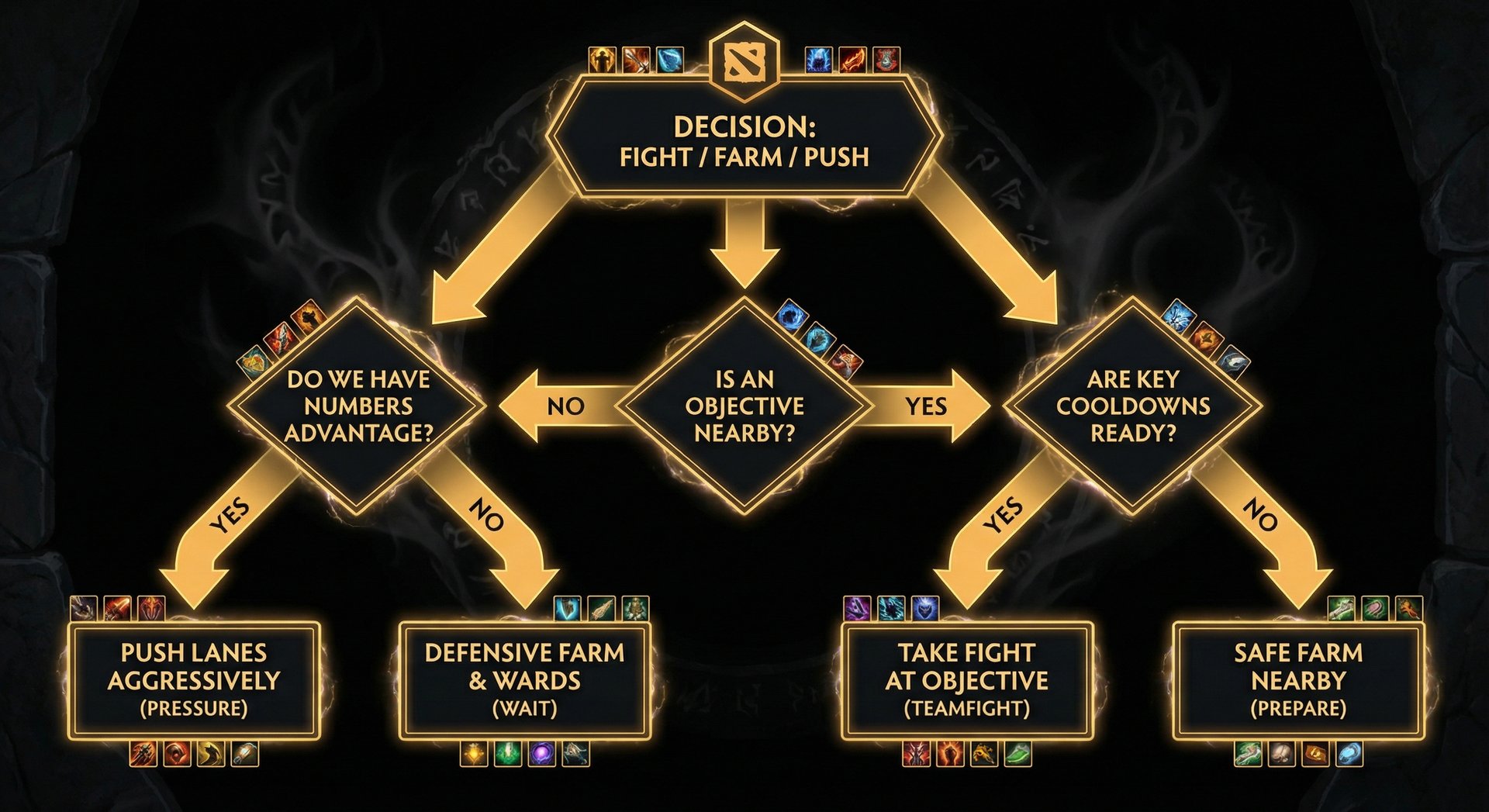 Decision flowchart showing 