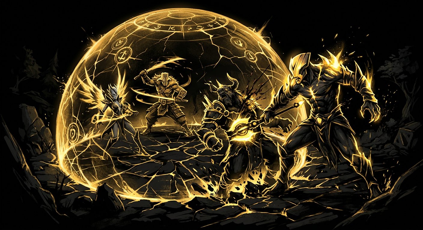Faceless Void Chronosphere teamfight illustration