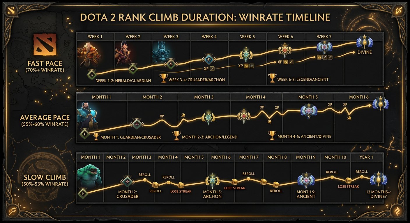 Calendar timeline showing different climb durations at different winrates