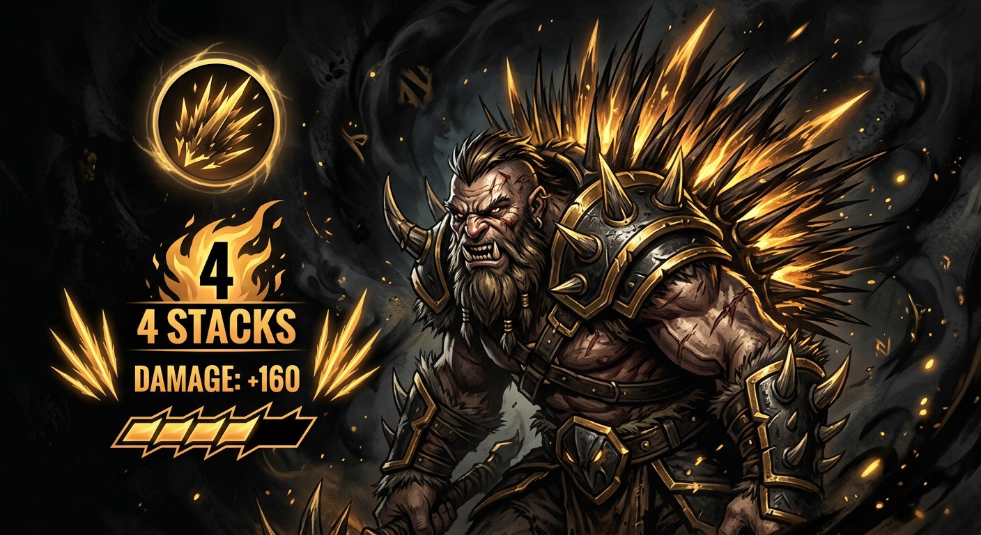 Bristleback hero portrait with Quill Spray stack damage graphic