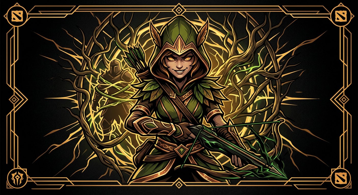 Hoodwink hero portrait with Bushwhack tree stun visualization