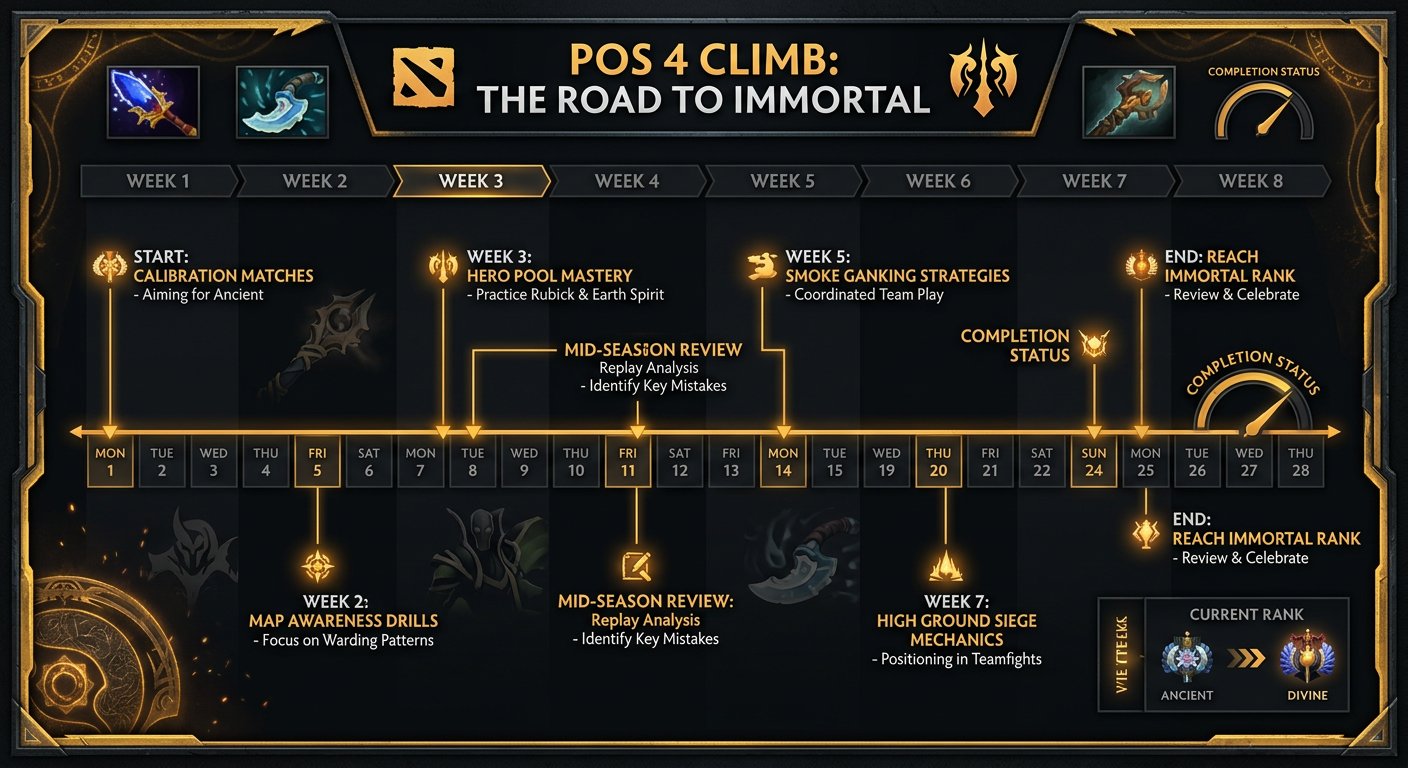 Timeline calendar for Pos 4 climb