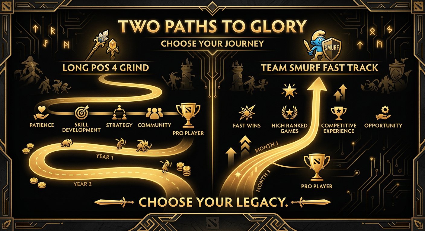 Two paths — long Pos 4 grind vs Team Smurf fast track