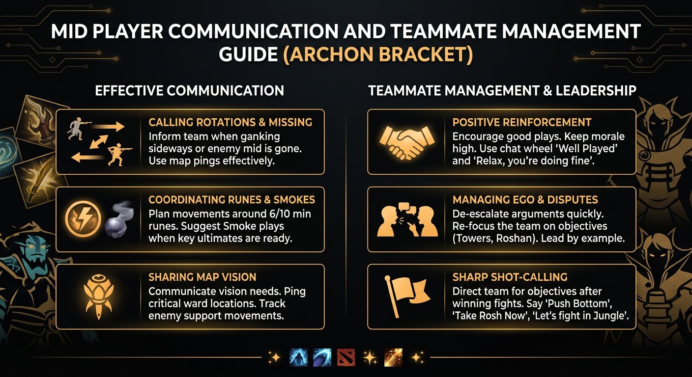 Mid player communication and teammate management guide for Archon bracket
