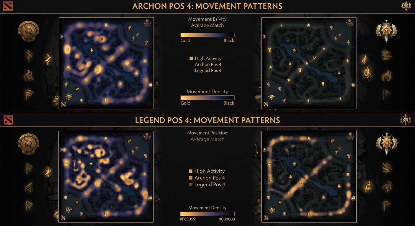 Activity heatmap comparison between Archon pos 4 and Legend pos 4 showing movement patterns
