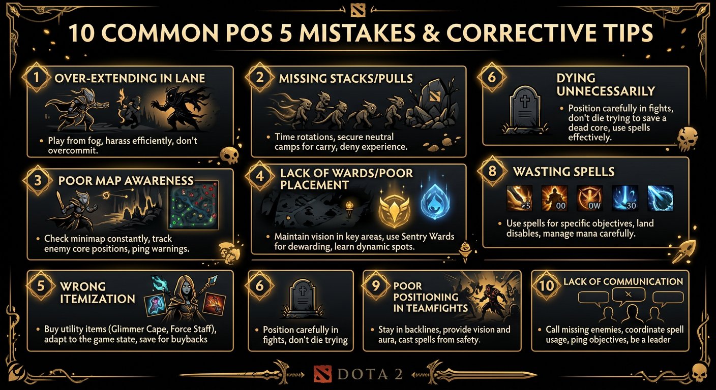 Infographic showing the 10 common pos 5 mistakes with icons and corrective tips
