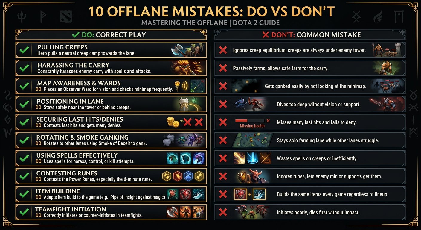 The 10 offlane mistakes visualized as a 
