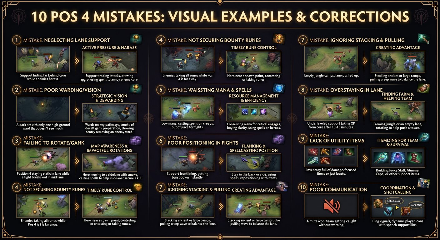 10 Pos 4 mistakes infographic with visual examples and corrections