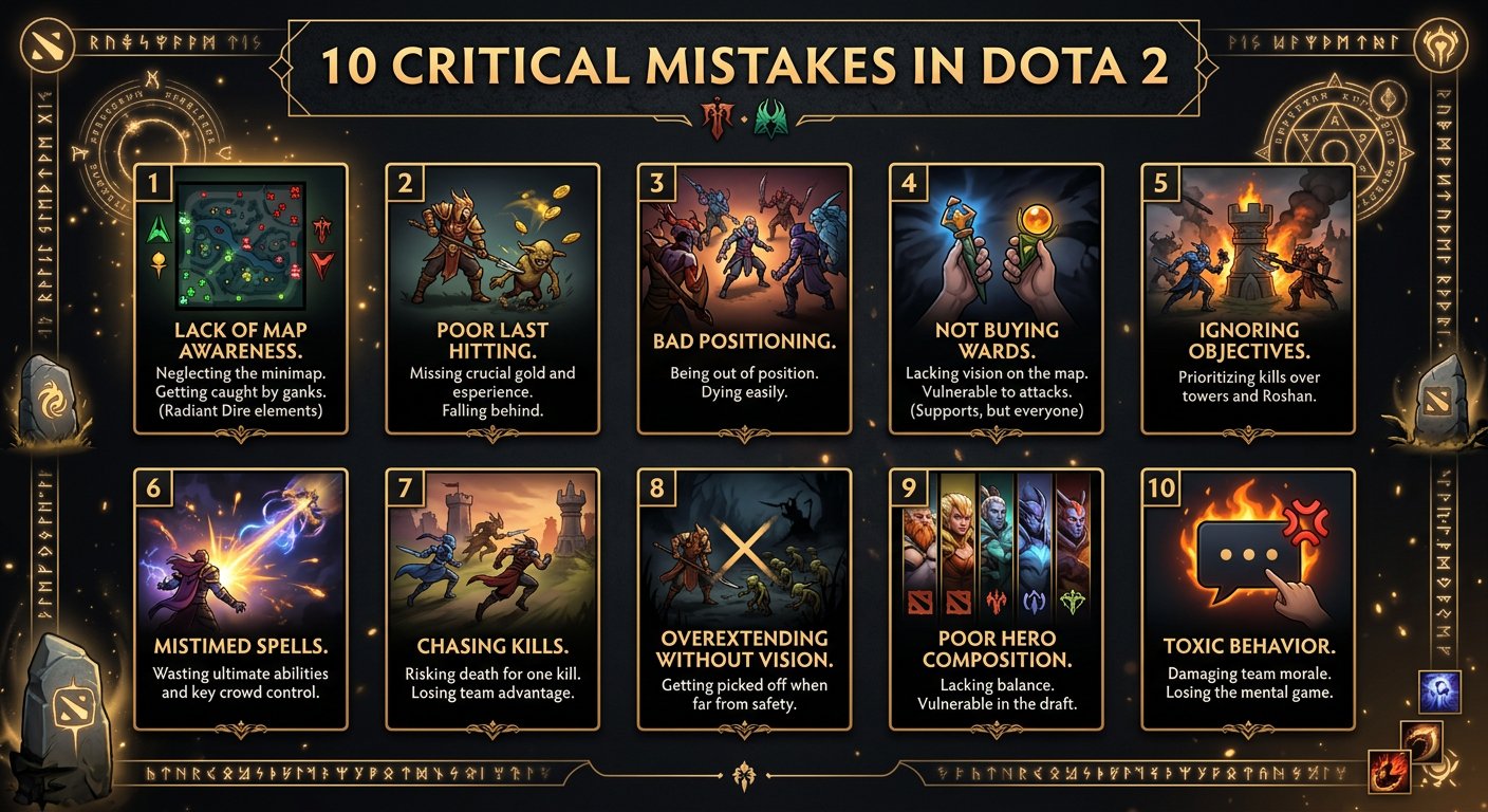 Infographic showing the 10 critical mistakes with icons