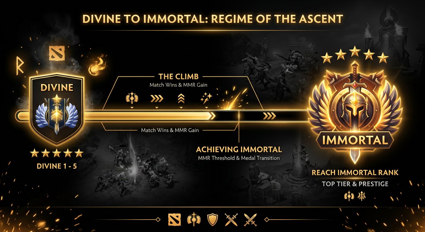 Timeline graphic showing expected progression from Divine to Immortal