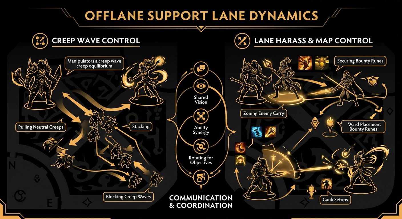 Offlane-support lane dynamics illustration