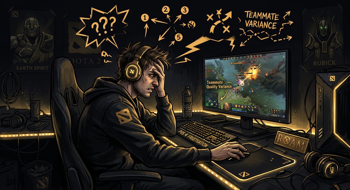 Illustration of pos 4 frustration with teammate quality variance