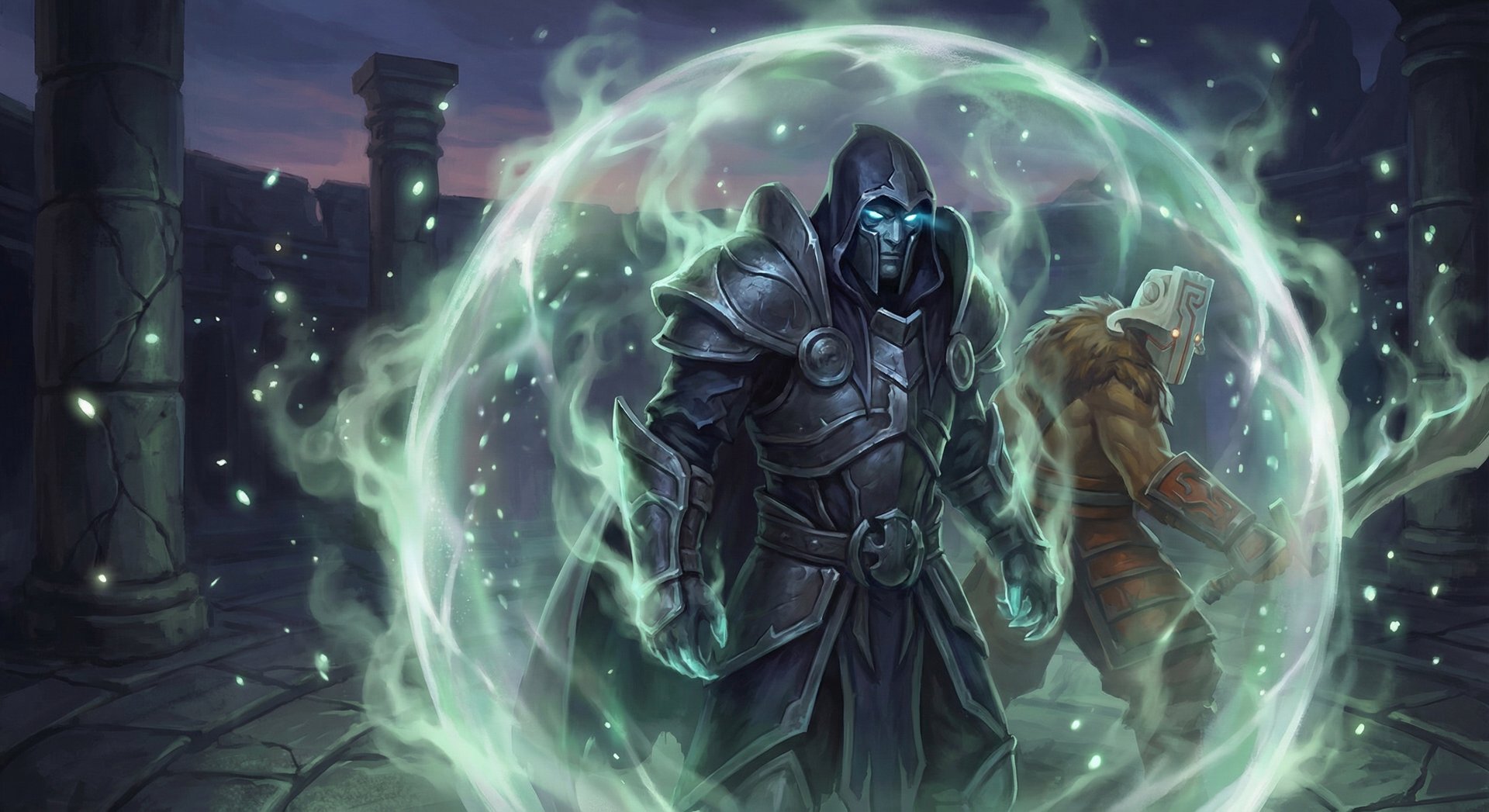 Abaddon using Aphotic Shield protective bubble in Dota 2