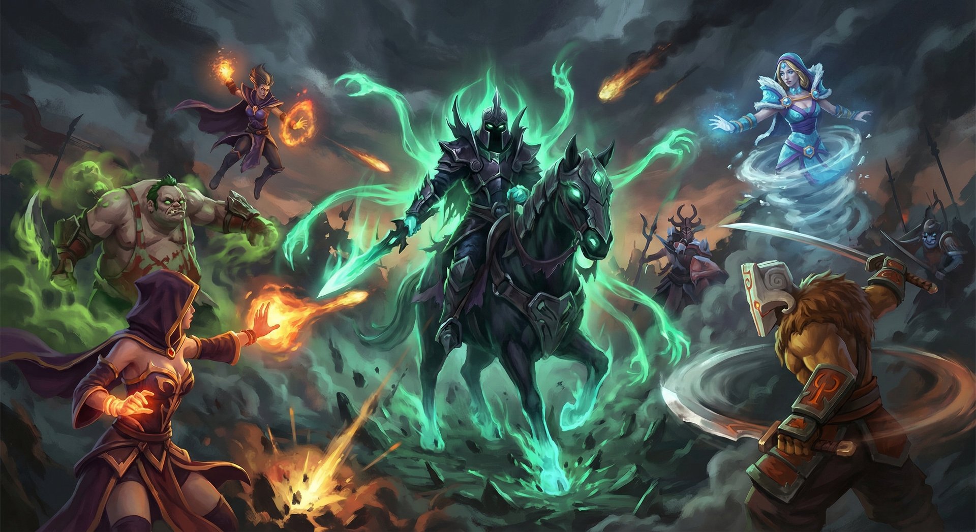 Abaddon with Borrowed Time active absorbing damage in a Dota 2 teamfight
