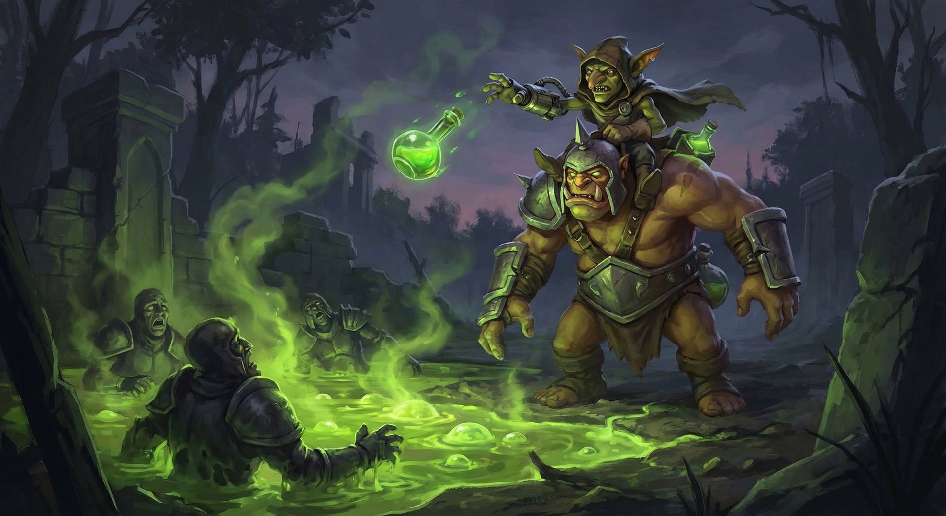 Alchemist using Acid Spray ability in Dota 2