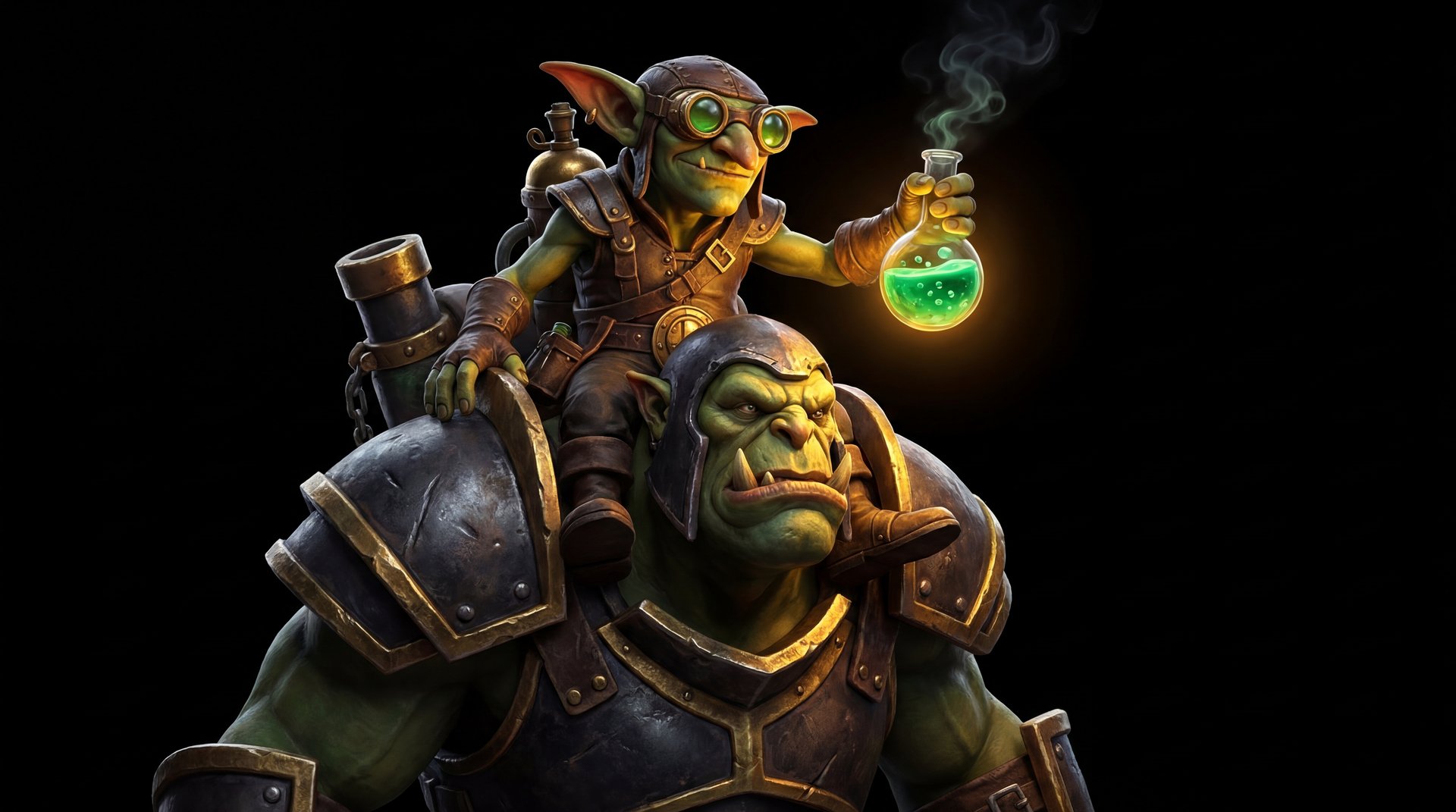 Alchemist hero cinematic portrait with gold accents - Dota 2 guide