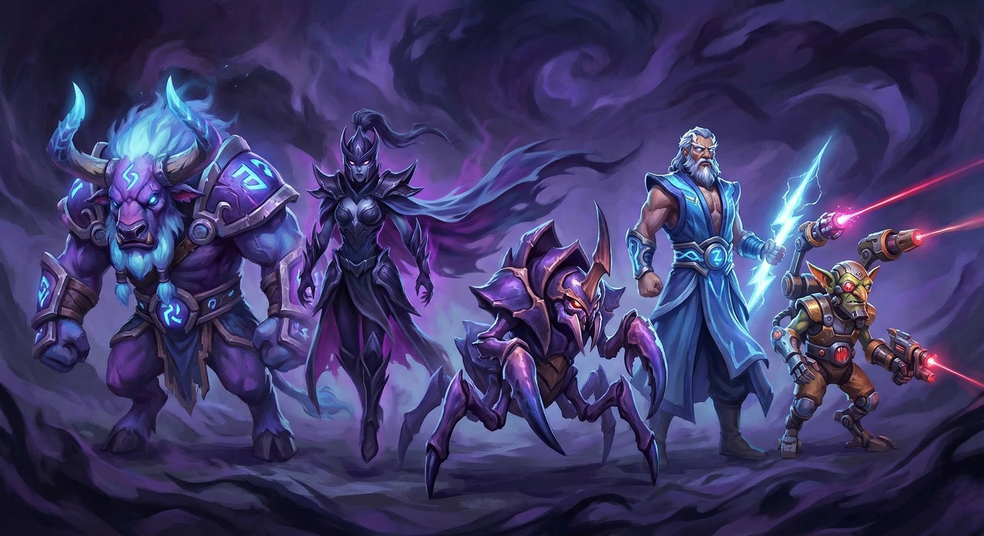 Counter heroes lineup against Arc Warden on dark background