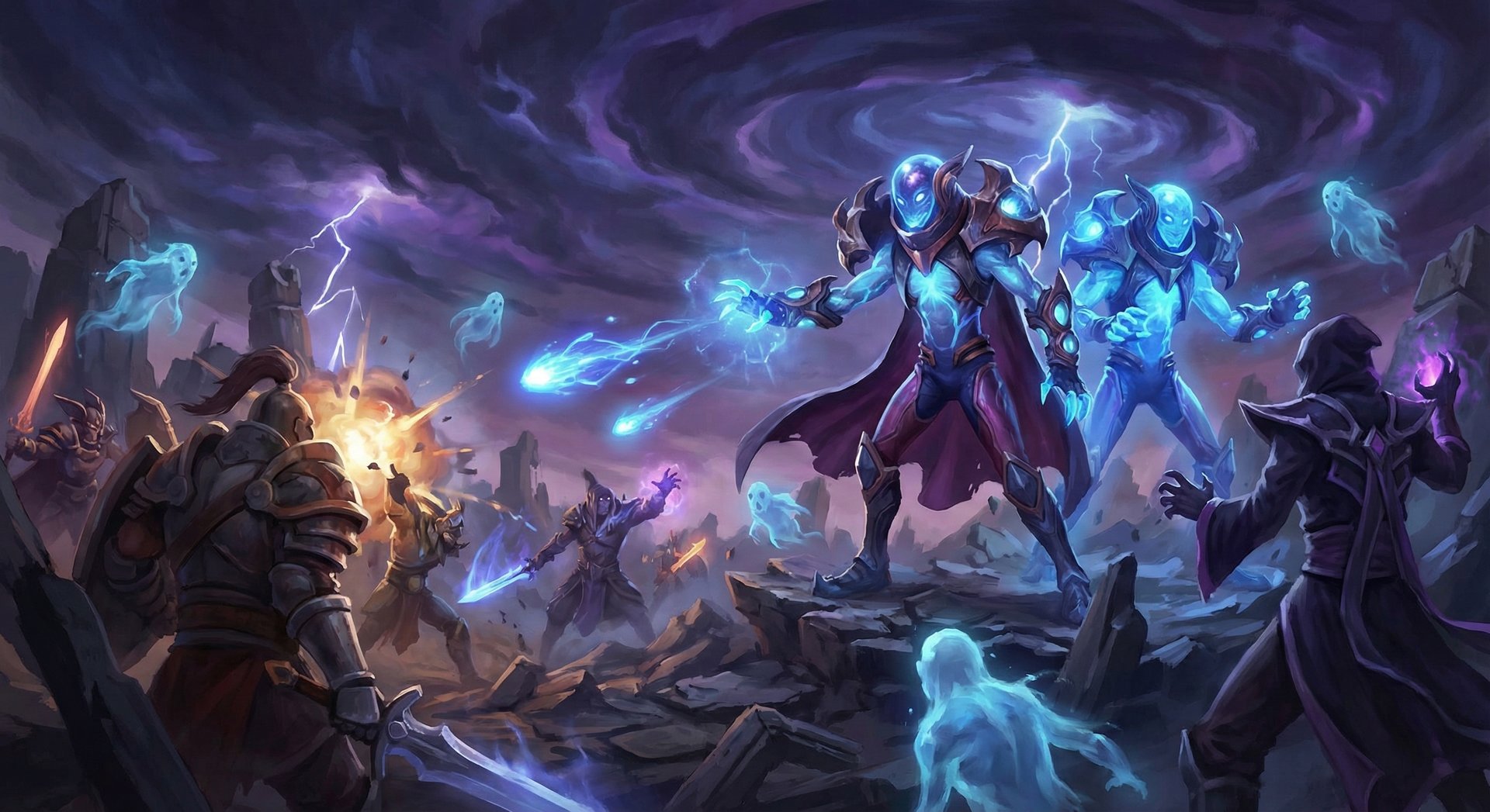 Arc Warden and Tempest Double in epic team fight scene