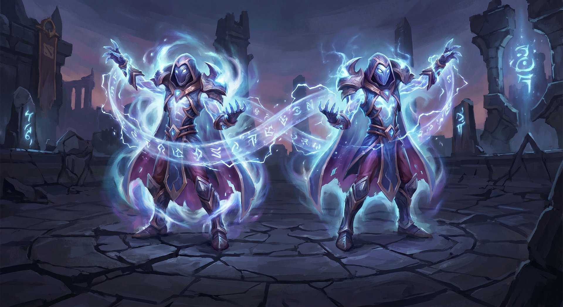 Arc Warden and Tempest Double clone standing side by side
