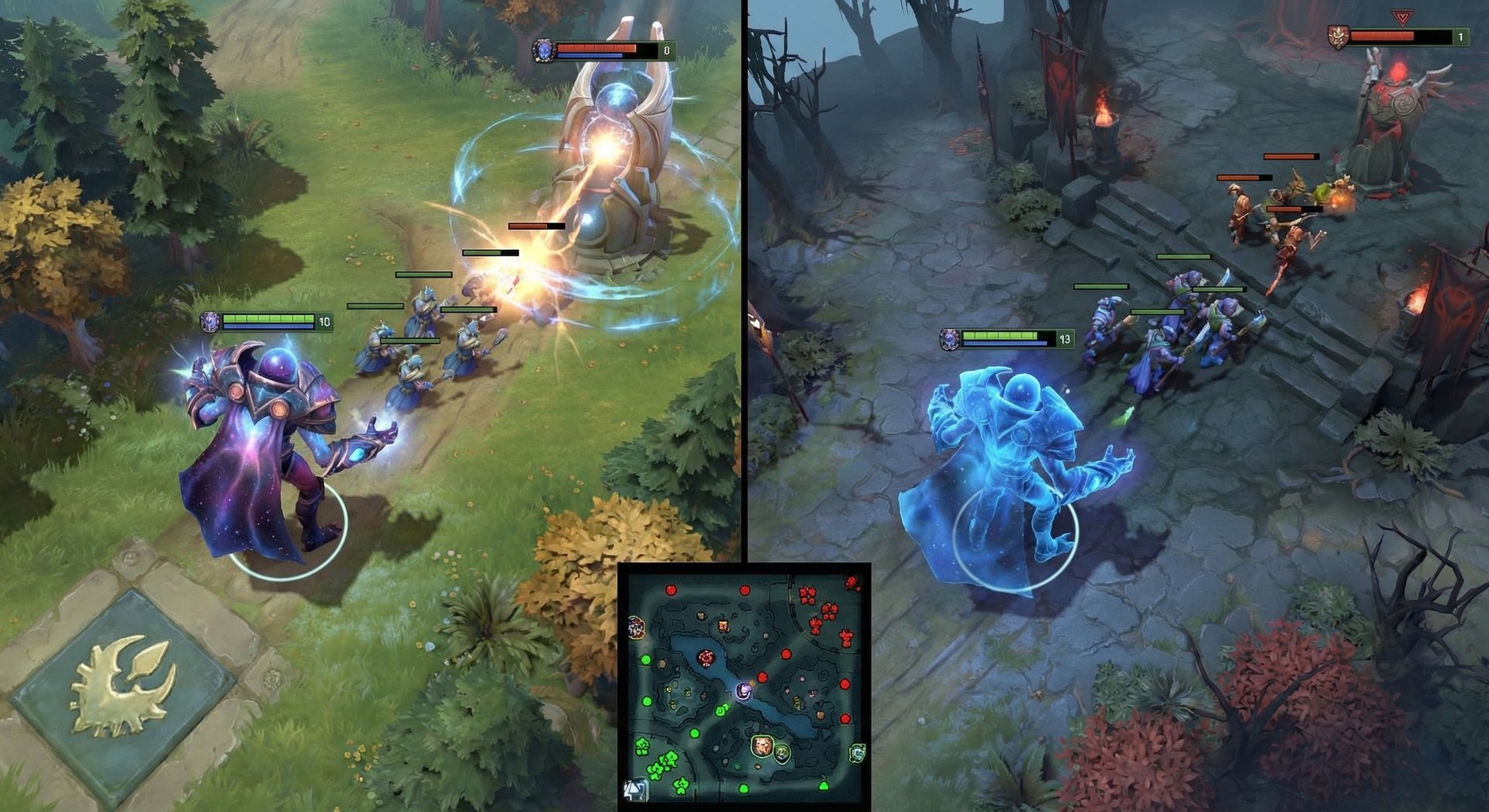 Arc Warden performing advanced split push technique with Tempest Double