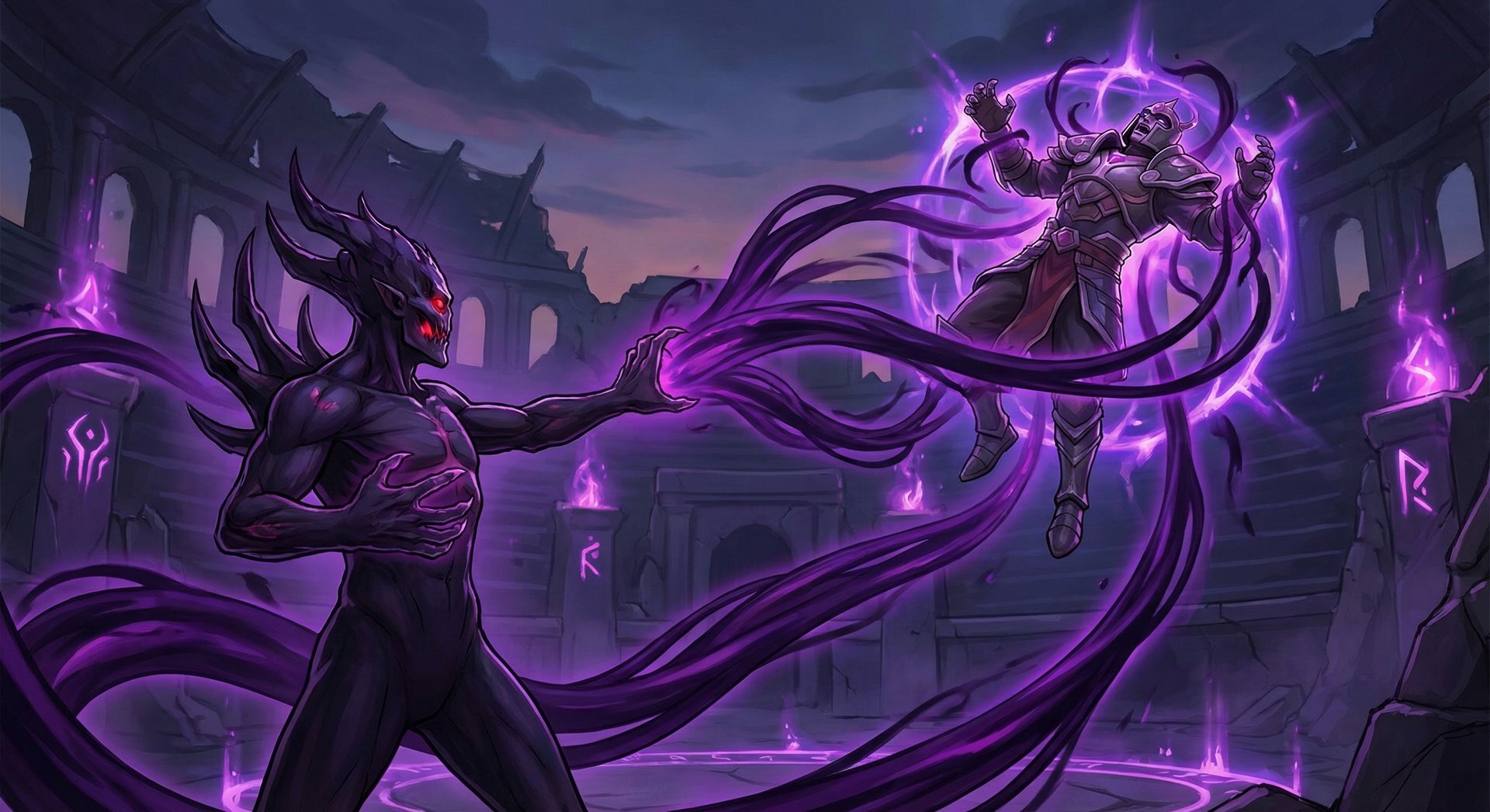 Bane channeling Fiend's Grip ultimate ability on enemy hero in Dota 2