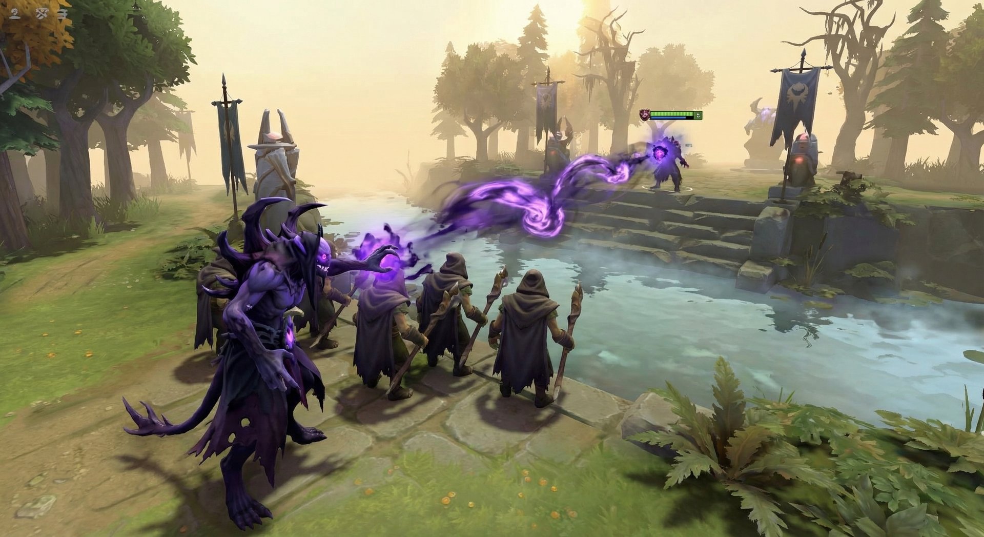 Bane Elemental in the laning phase setting up a kill with Nightmare in Dota 2