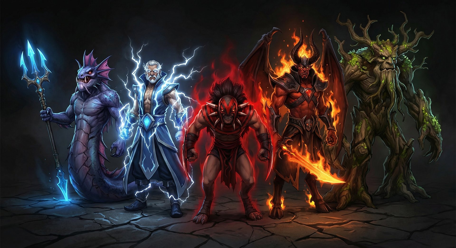 Five Dota 2 heroes that counter Bounty Hunter standing in an intimidating lineup