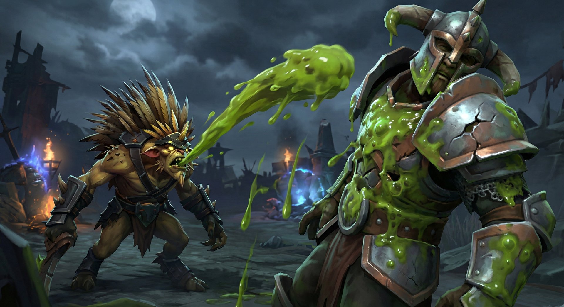 Bristleback using Viscous Nasal Goo ability in Dota 2