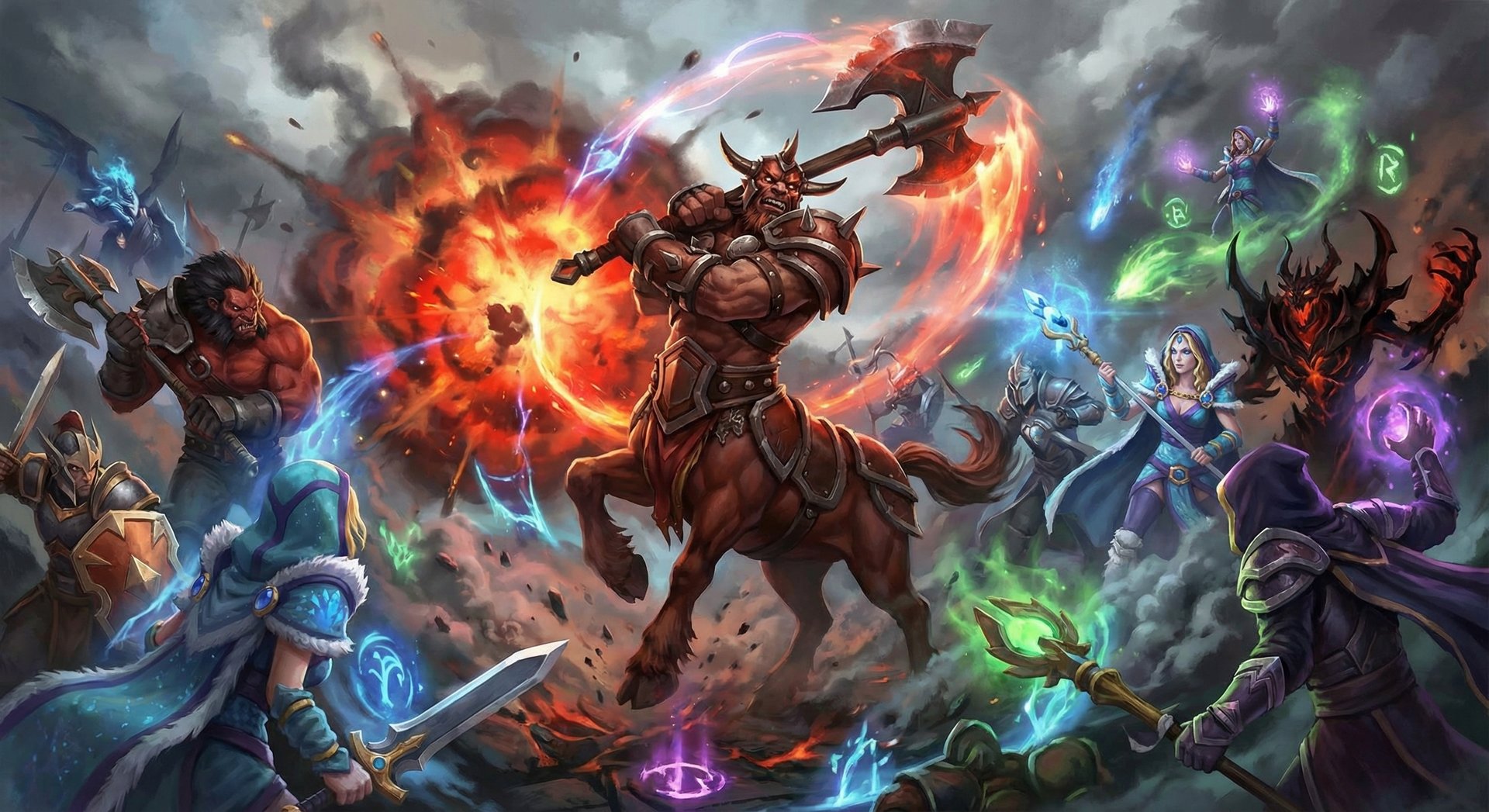 Centaur Warrunner in team fight using Double Edge