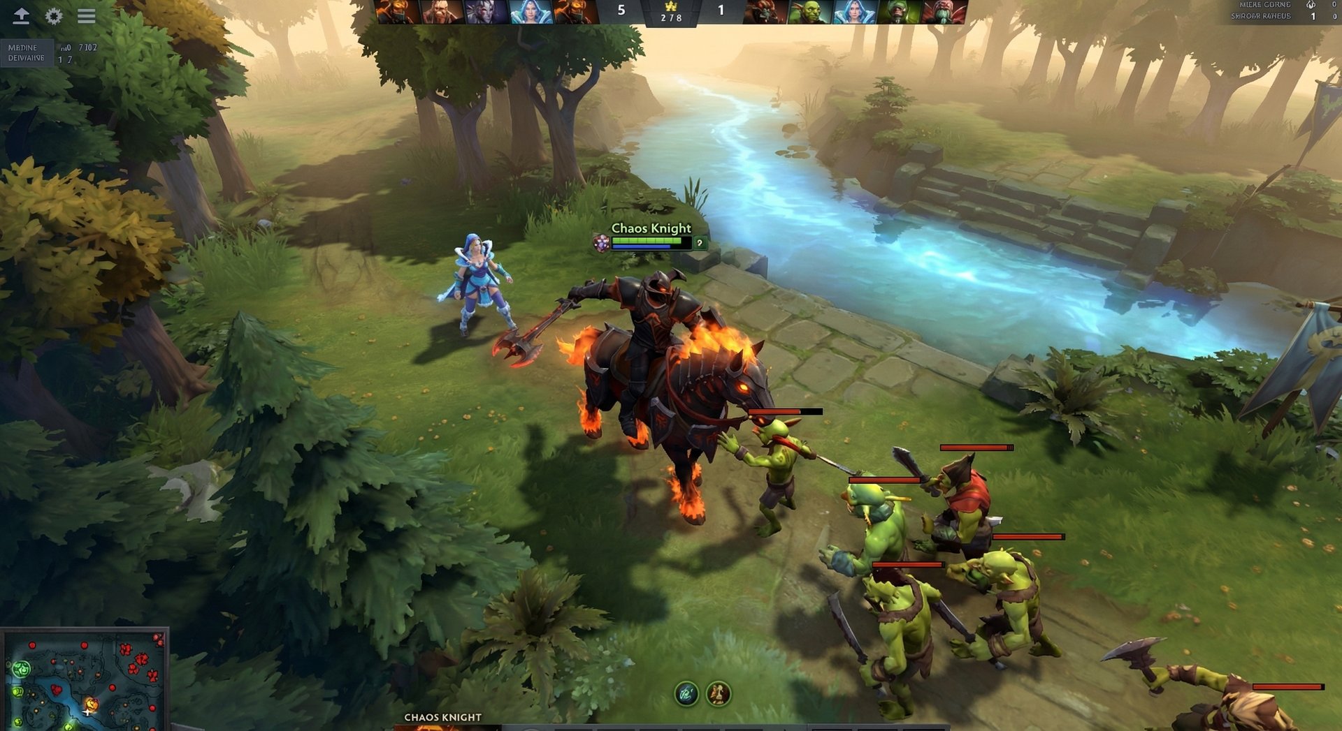 Chaos Knight in the laning phase of a Dota 2 match