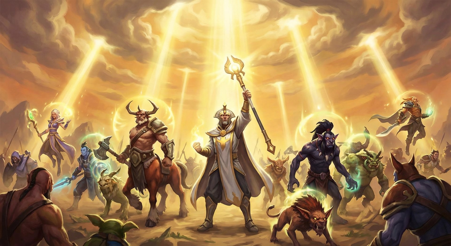Chen using Hand of God ultimate ability with golden divine light healing allies