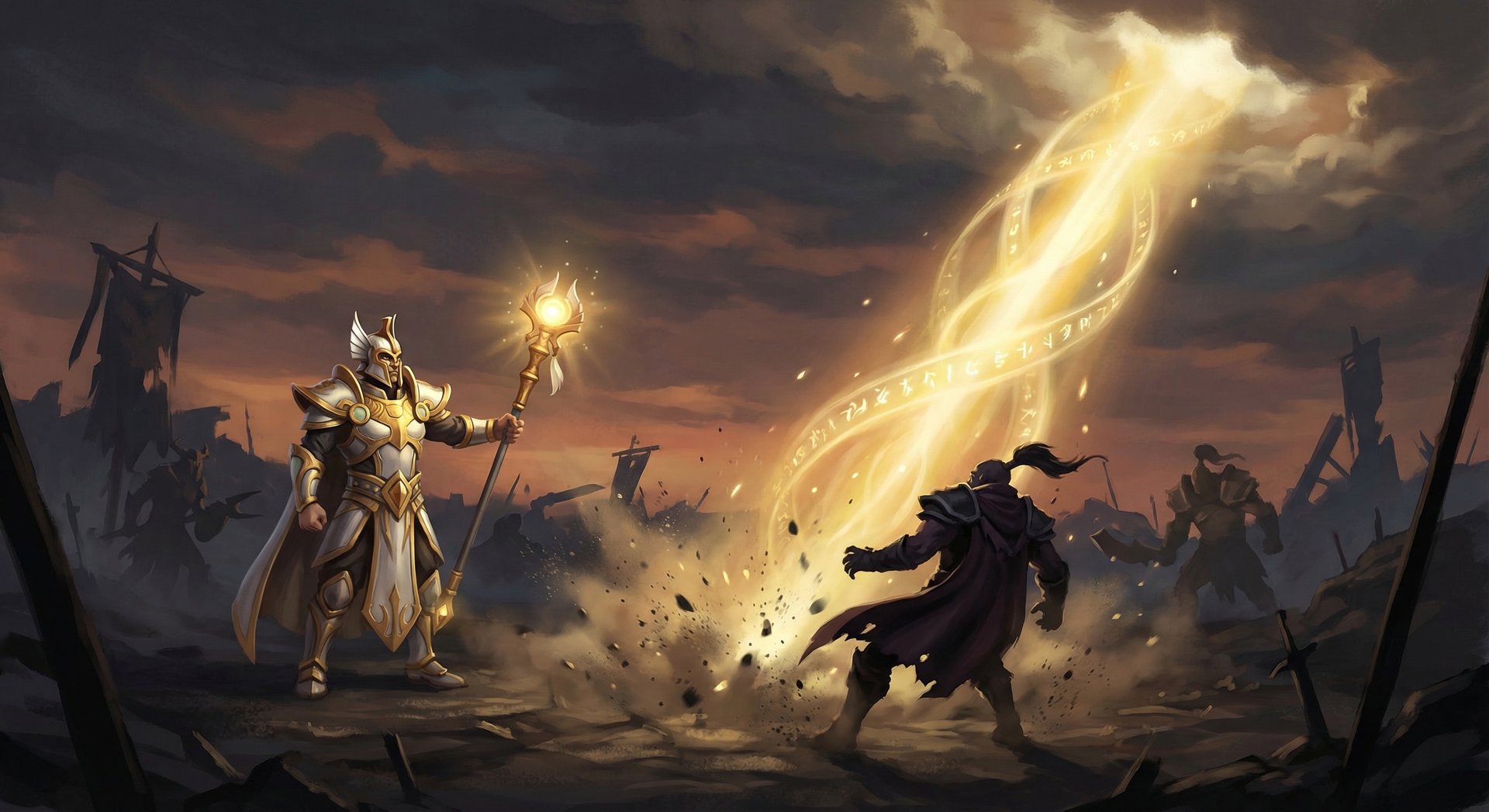 Chen the Holy Knight casting Penitence divine light beam on enemy hero