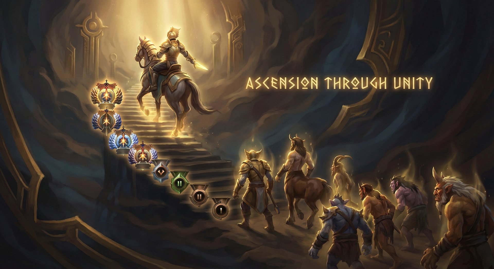 Chen ascending through Dota 2 ranked medals from Herald to Immortal