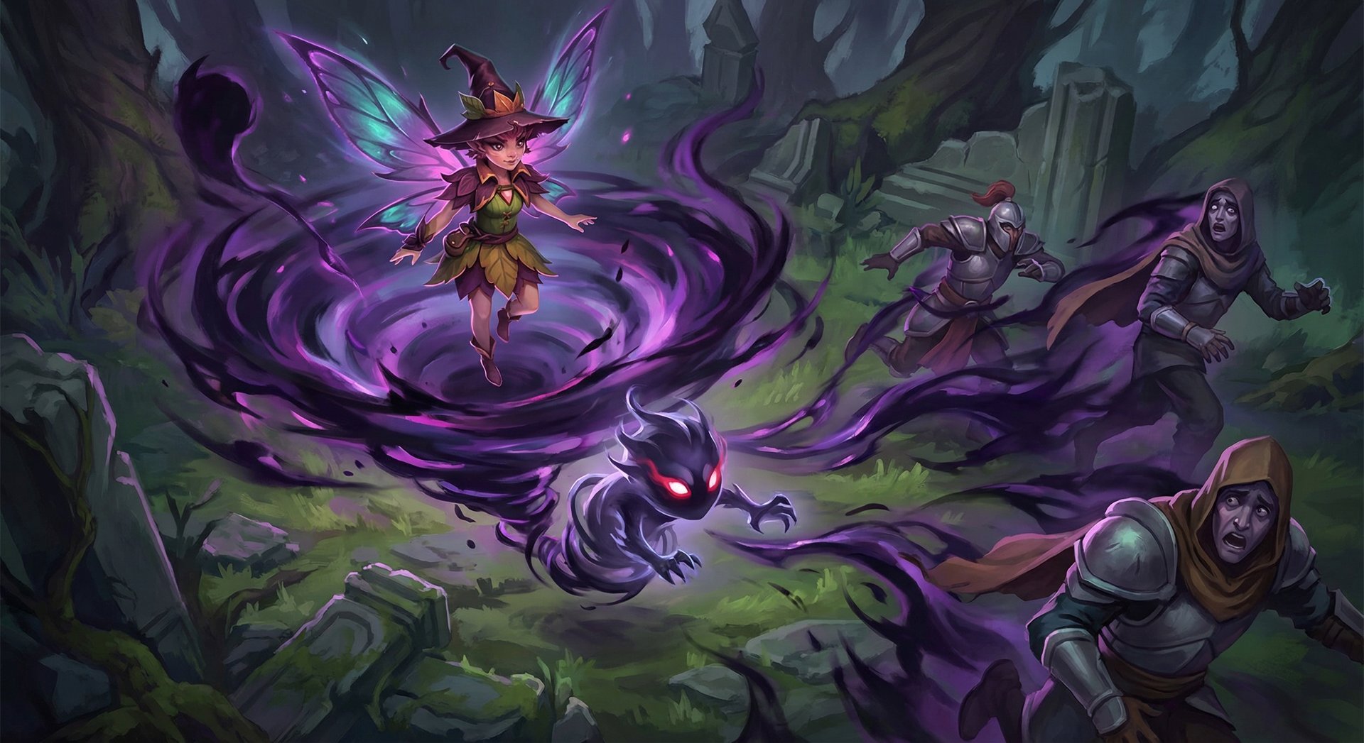 Dark Willow using Terrorize ultimate with Jex transforming into a terrifying shadow creature