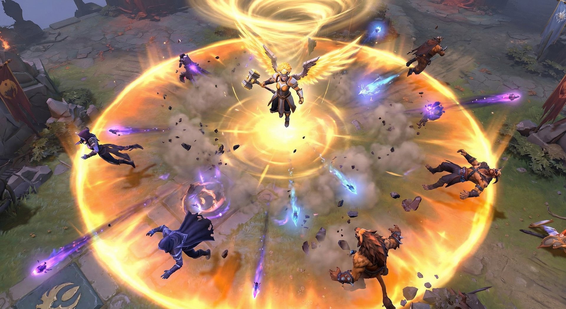 Dawnbreaker descending during Solar Guardian ultimate in a teamfight
