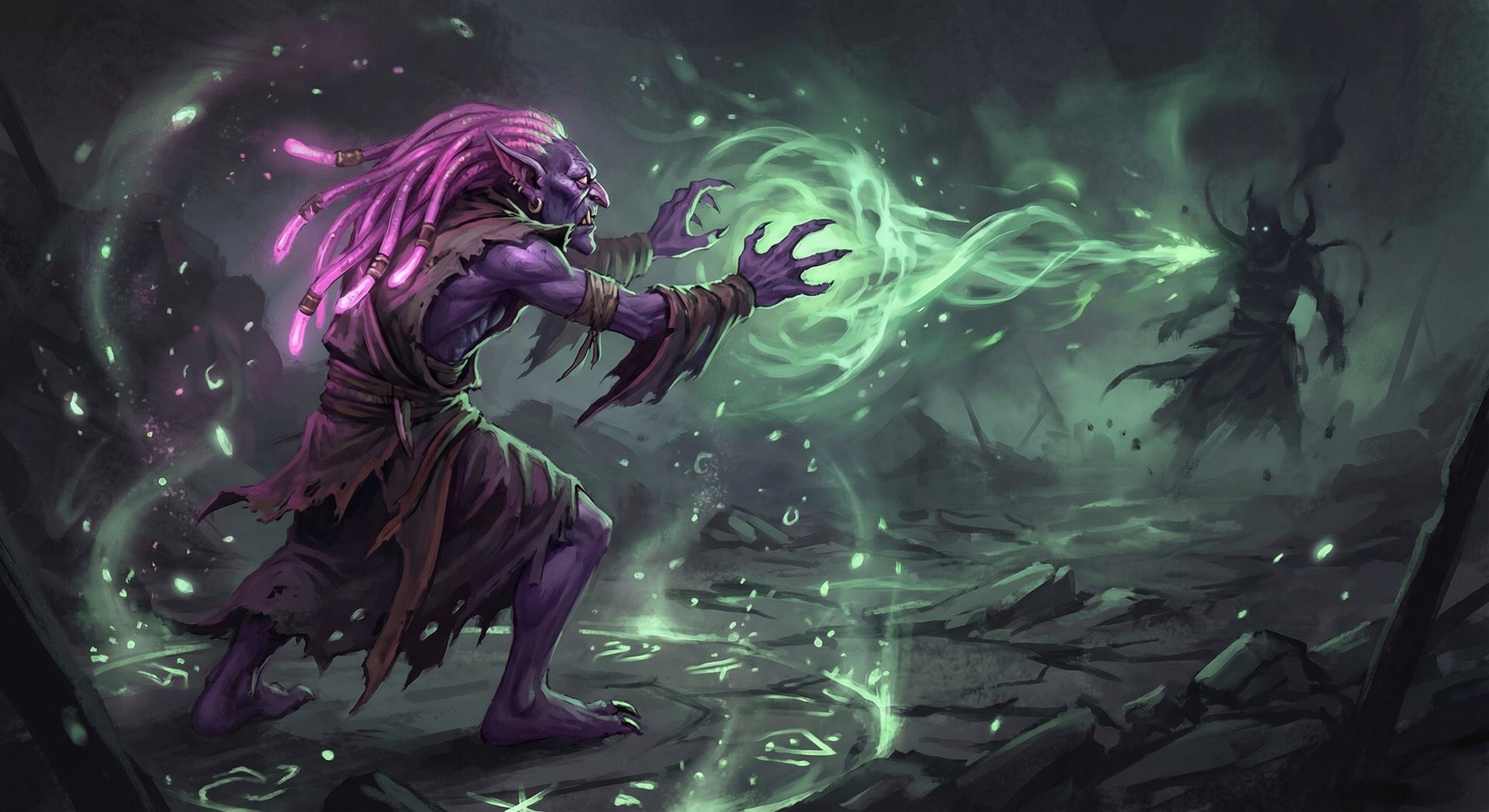 Dazzle casting Poison Touch ability in Dota 2