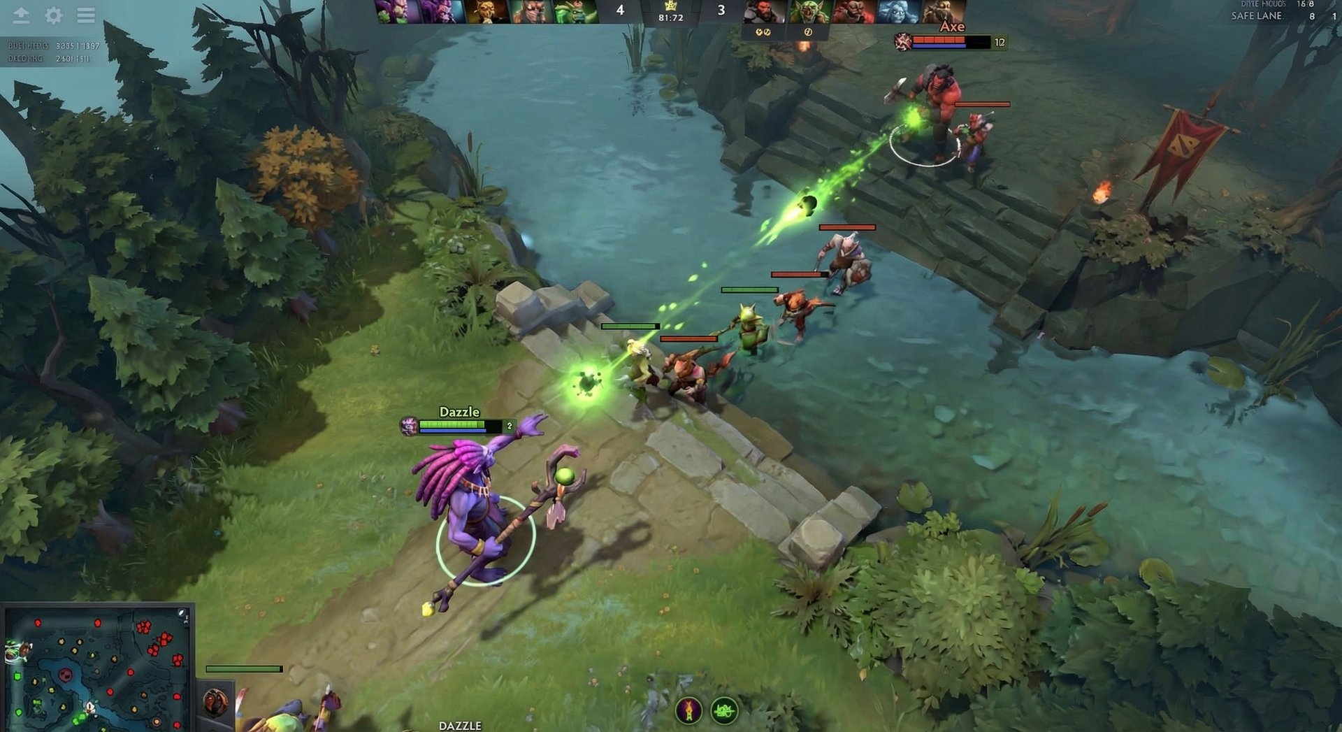Dazzle in the laning phase harassing enemy offlaner with Poison Touch