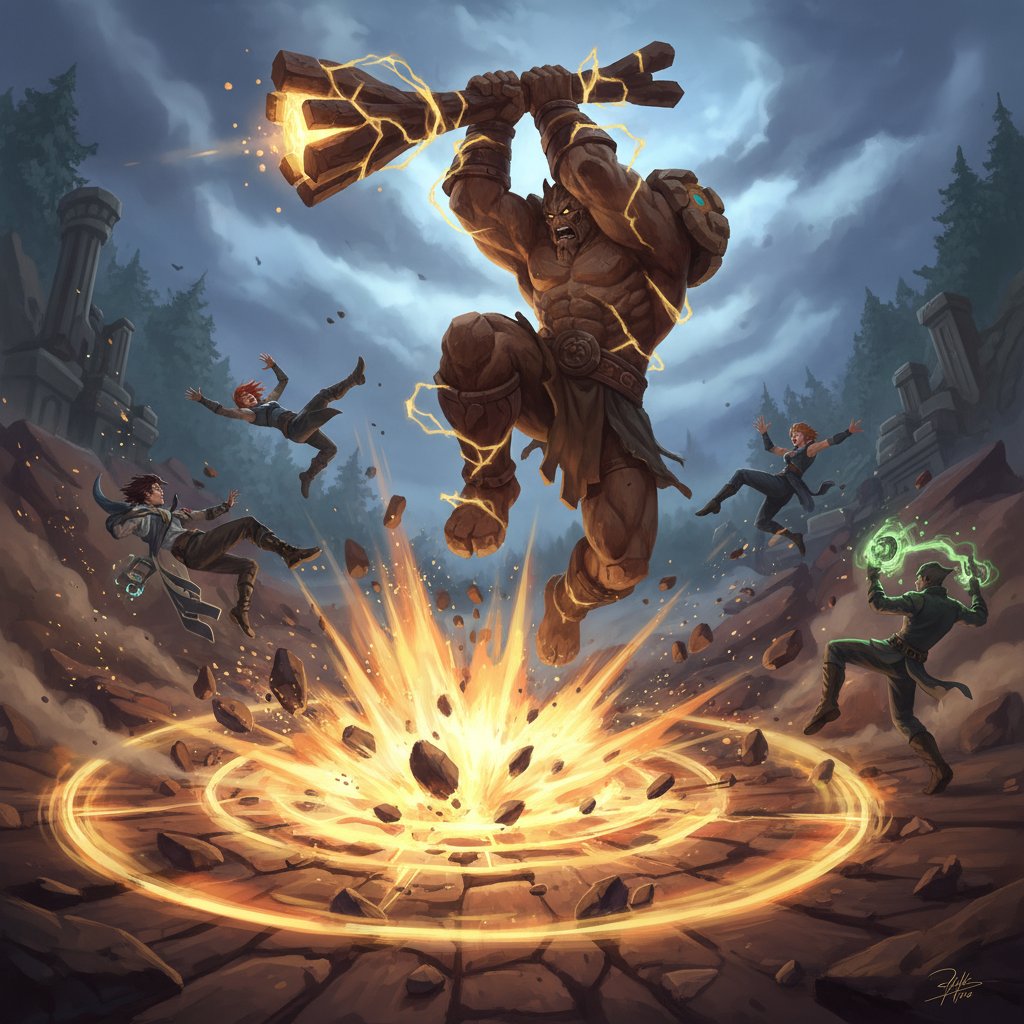 Earthshaker performing Echo Slam ultimate in Dota 2 team fight