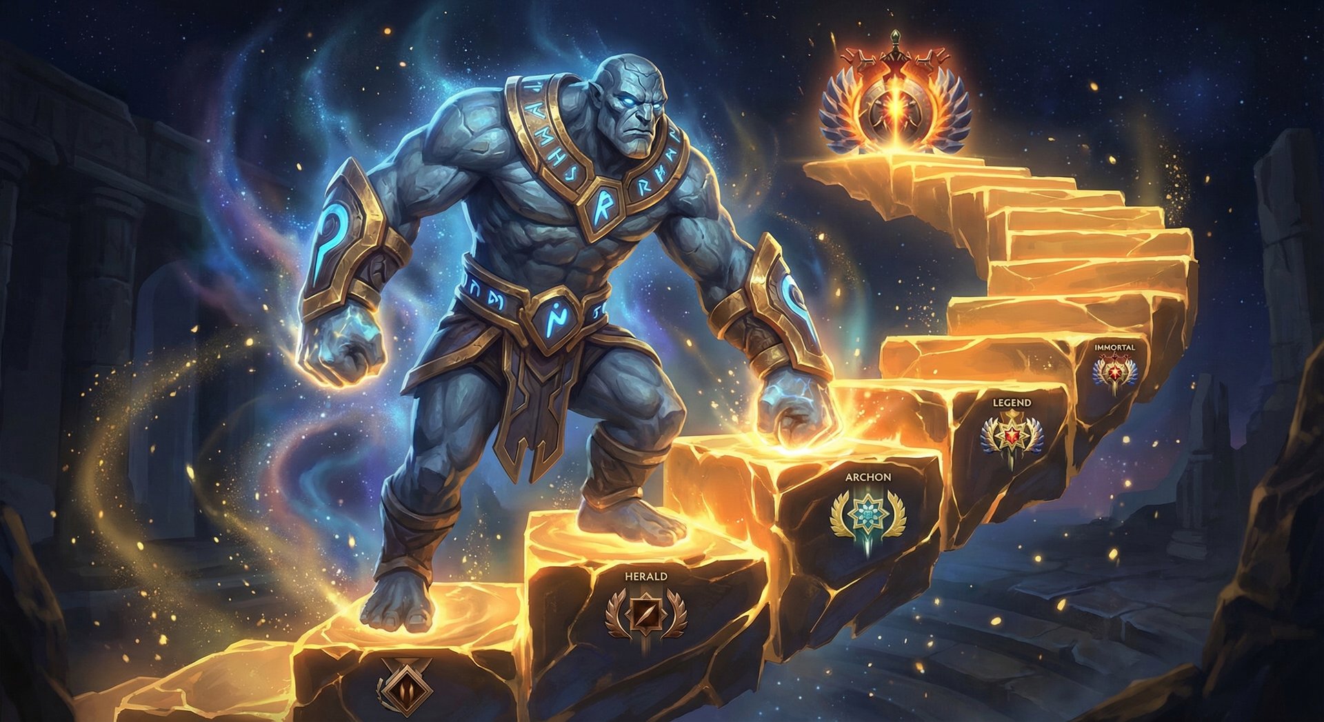Elder Titan rank climbing visual from Herald to Immortal