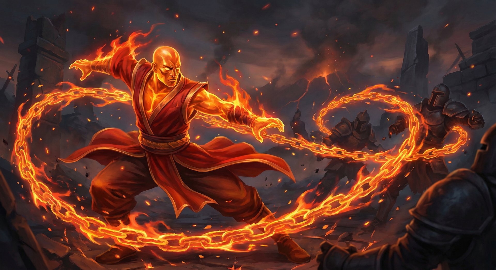 Ember Spirit using Searing Chains ability in Dota 2