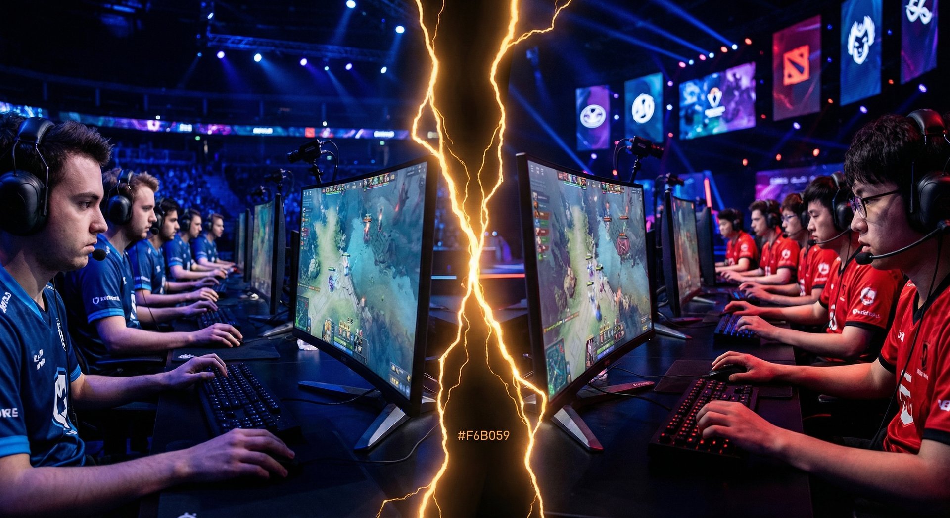 Two Dota 2 teams battling at ESL One Birmingham 2026 tournament