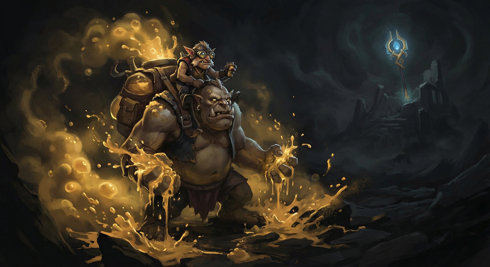 Dota 2 Alchemist hero with golden effects and Aghanim Scepter on Patch 7.41