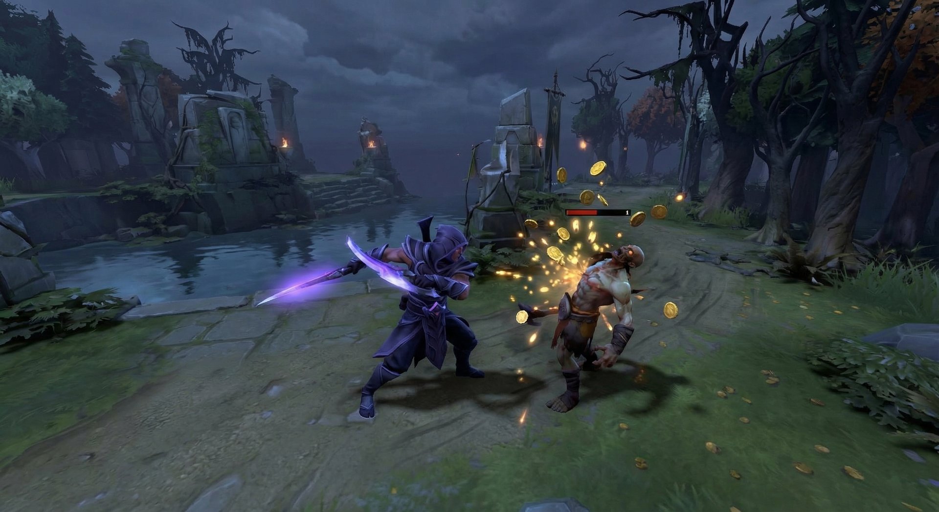 Last hitting practice in Dota 2