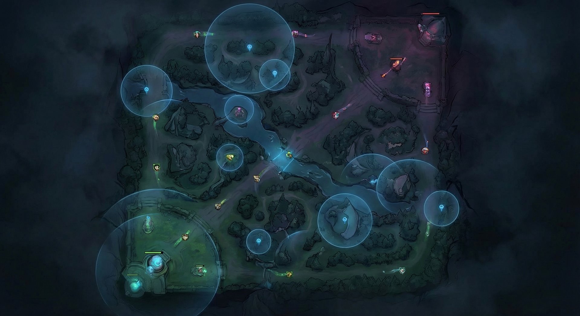 Map awareness and minimap vision in Dota 2