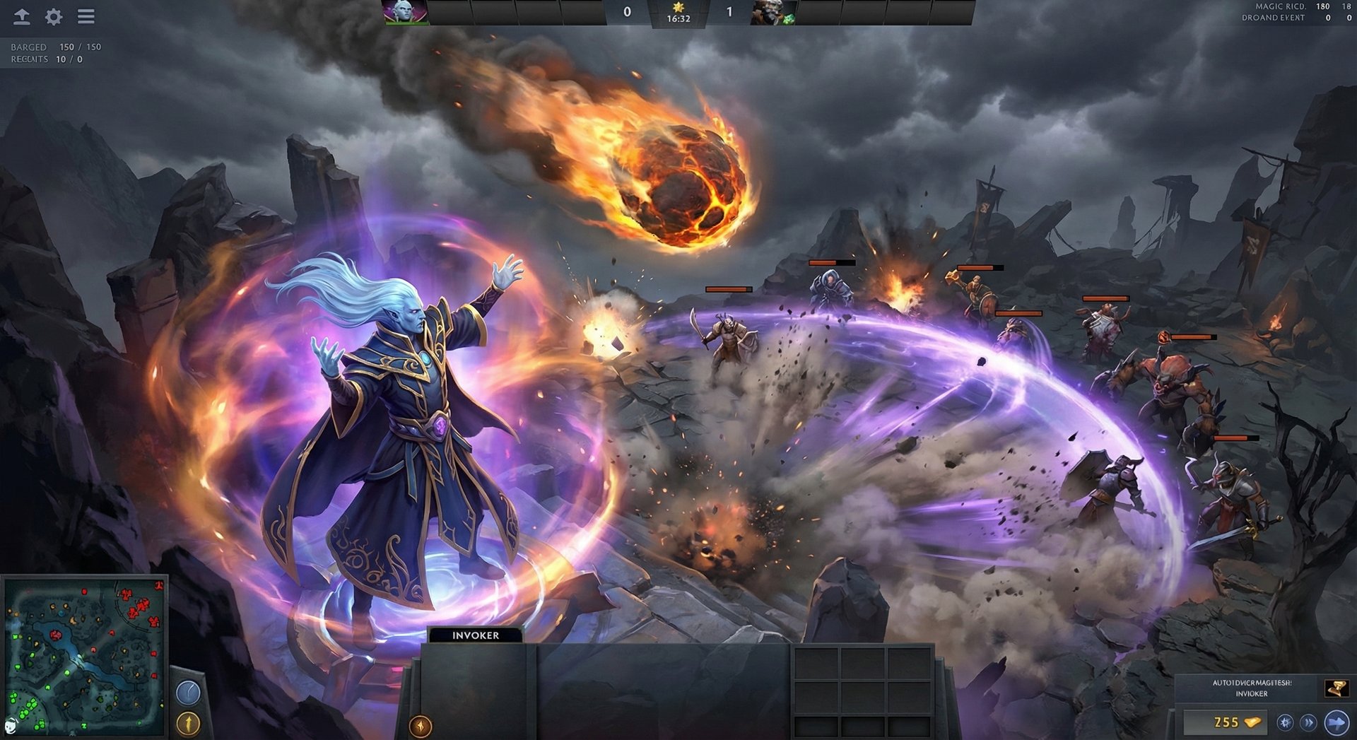 Invoker channeling Chaos Meteor and Deafening Blast combo