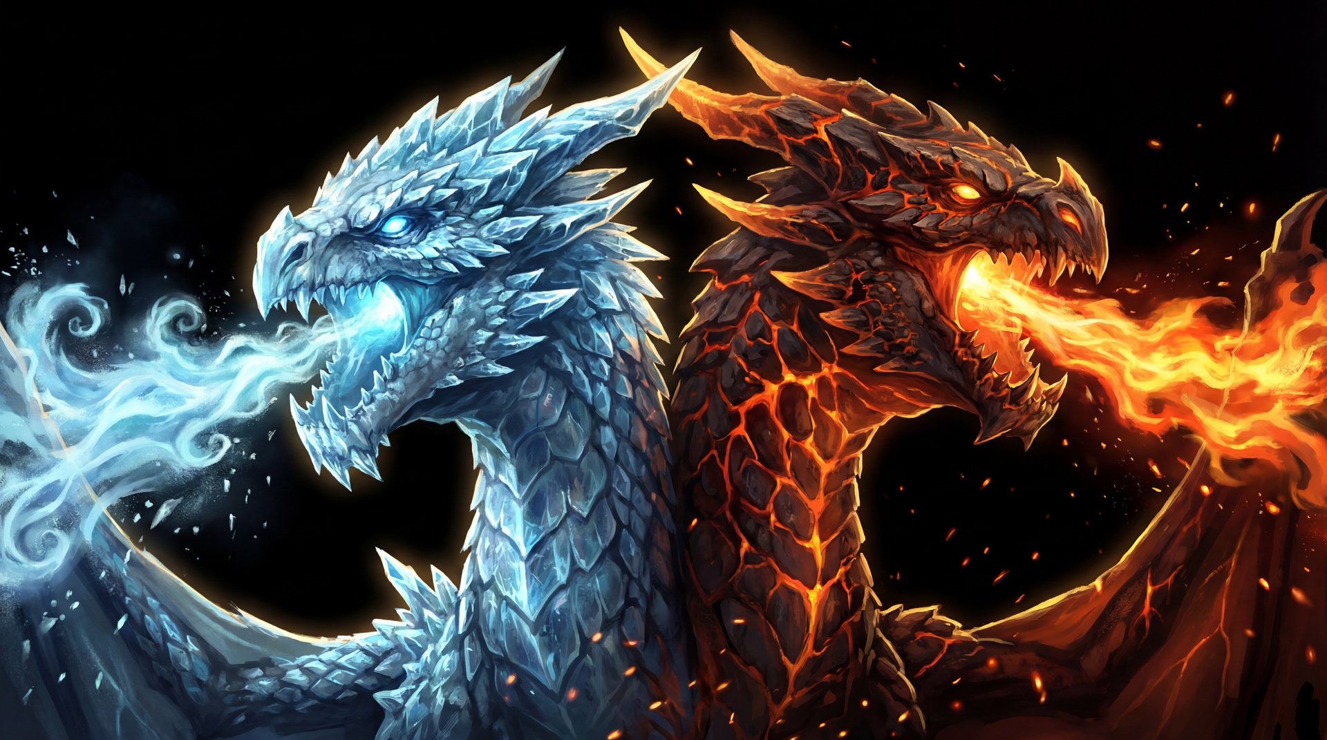 Jakiro Twin Head Dragon Dota 2 cinematic portrait with gold accents on black background