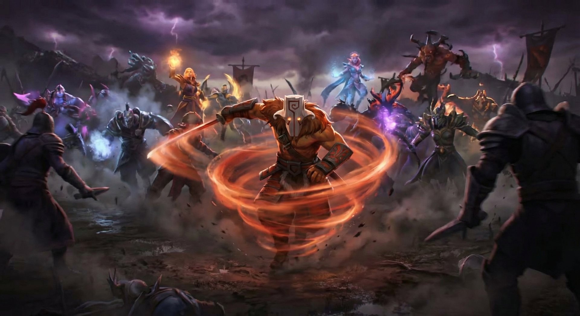 Juggernaut in Dota 2 teamfight