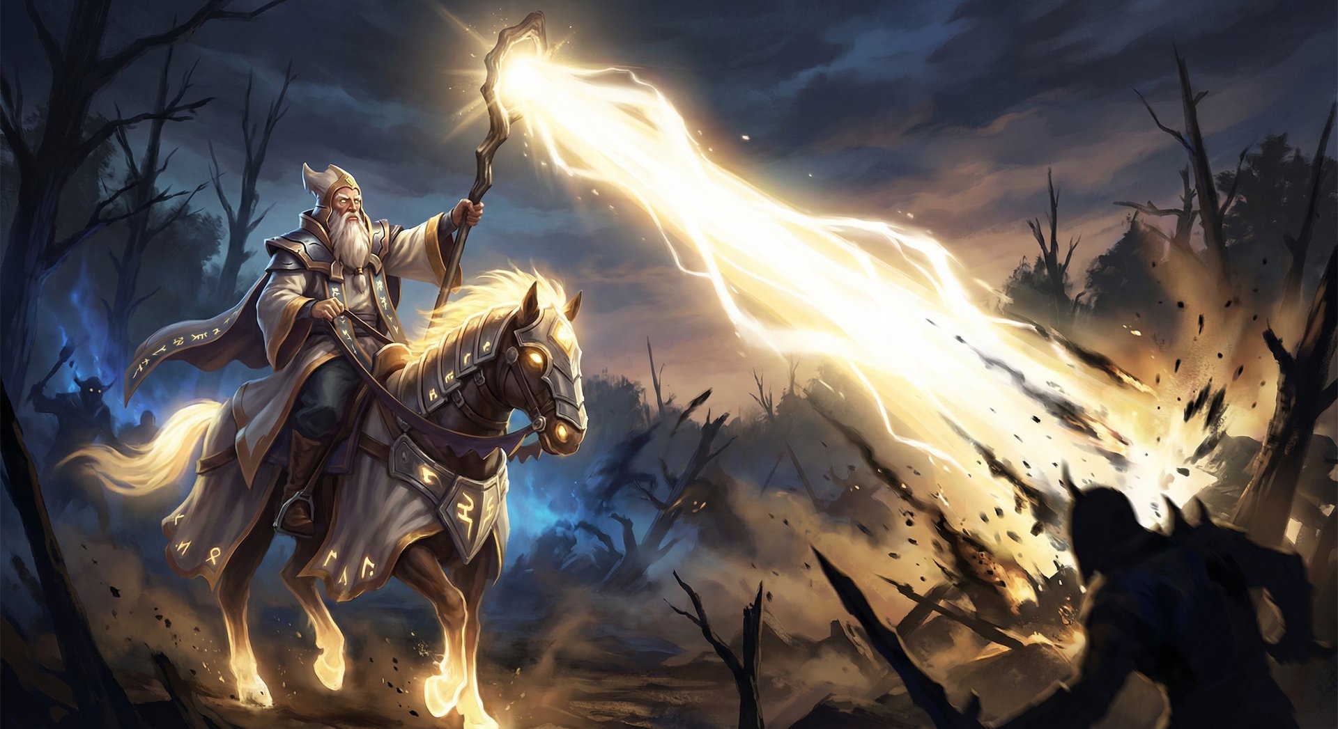 Keeper of the Light channeling Illuminate ability beam of golden light